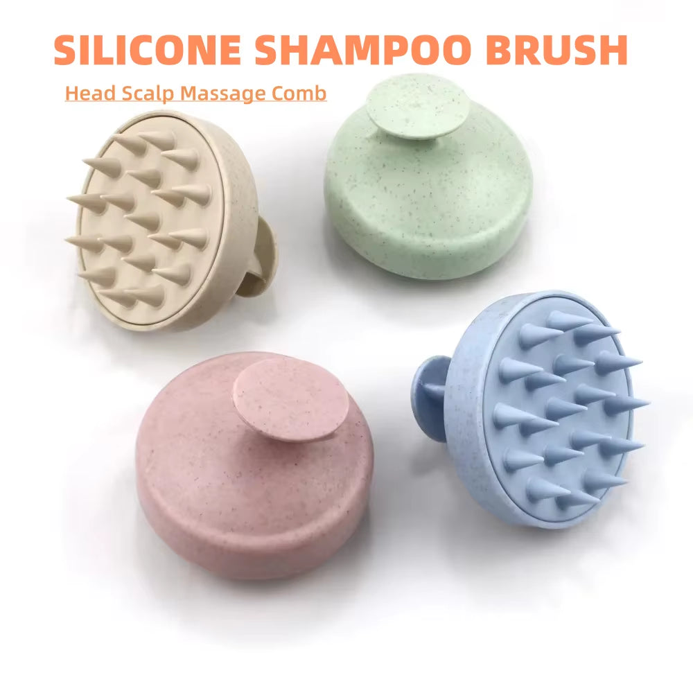 New Silicone Shampoo Brush Head Scalp Massage Comb Cleaning Hair Comb Body Massage Brush Bath Shower Brush Salon Hairdressing