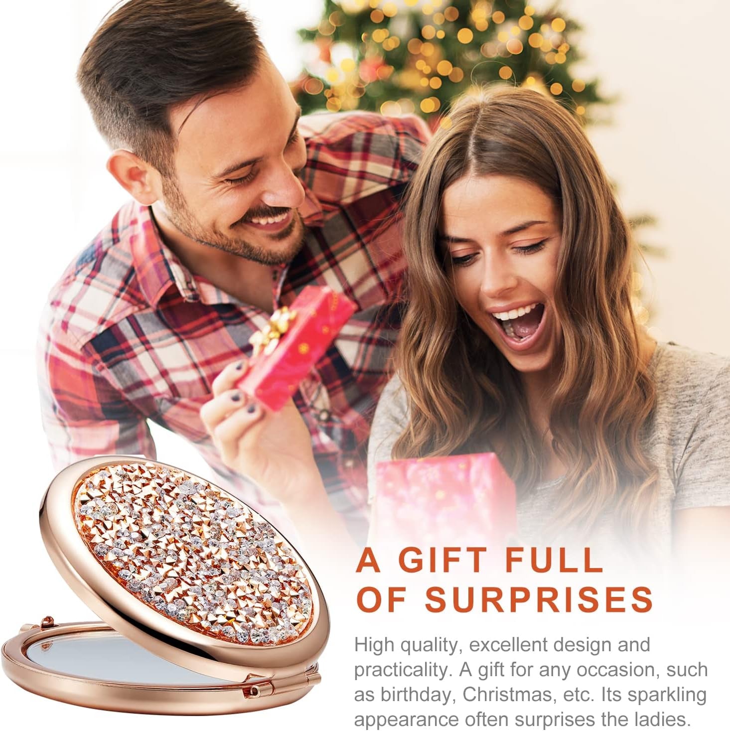 Miroir À Double Face Rond Avec 1 Peigne En Plastique, Miroir De Poche Portable, Miroir Pliable Avec Bouton Pression, Miroir Cosmétique De Voyage