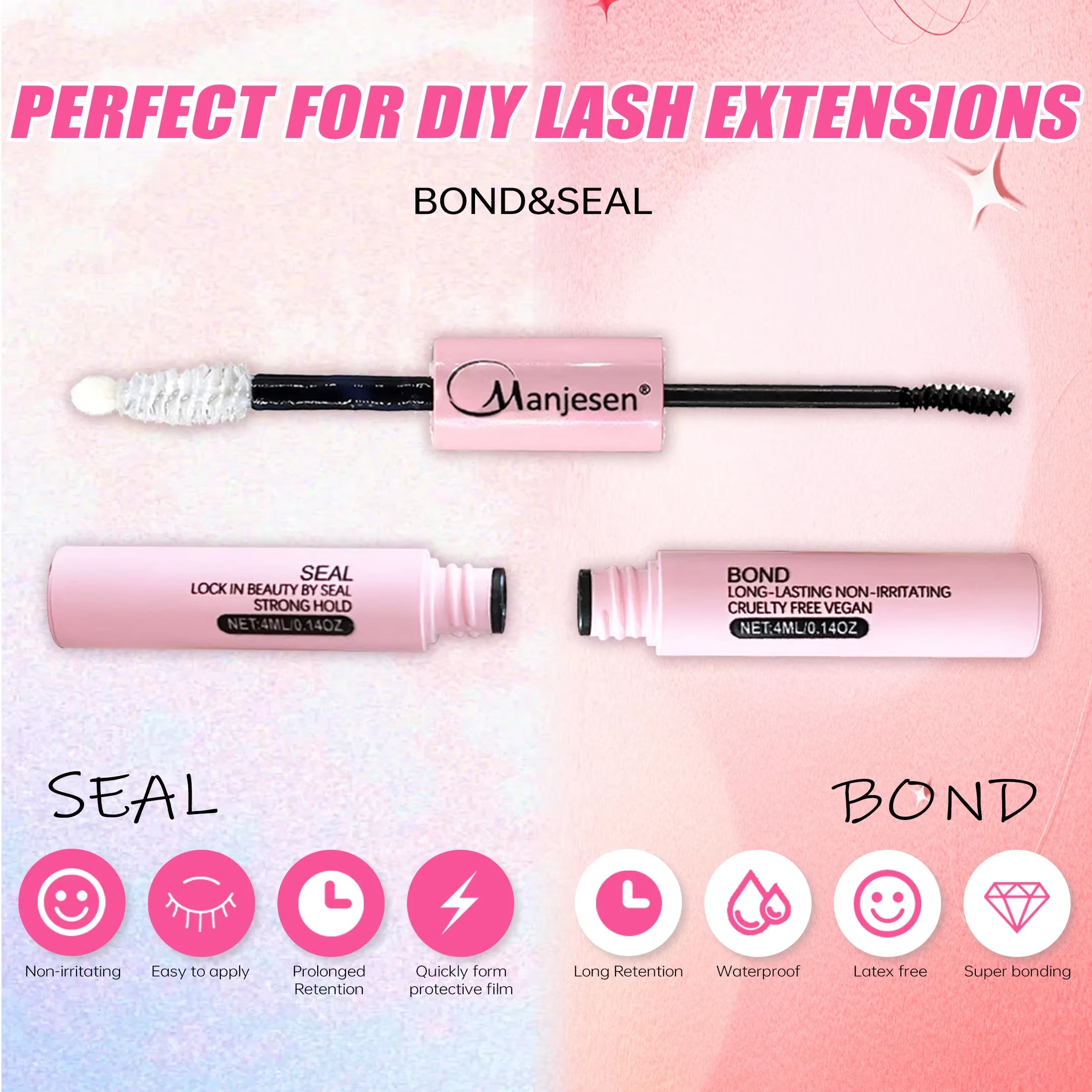 Eyelashes 200 PCS Clusters Lash Bond and Seal Makeup Tools DIY Lashes Extension Kit for Gluing Lashes Gluing Glue Accessories
