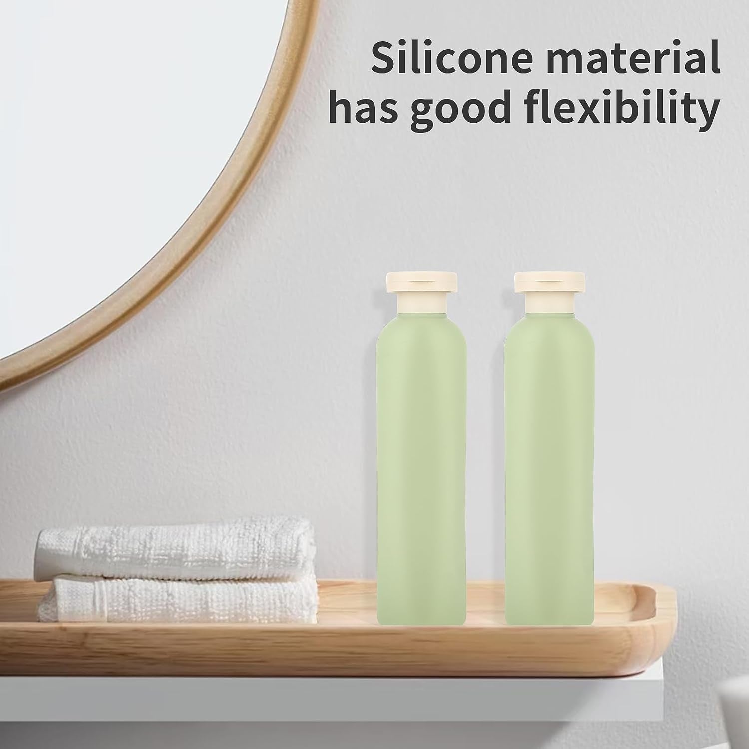 Lot De 2 Flacons Souples Rechargeables En Plastique Pour Voyage, Flacons Vides Avec Bouchon À Rabat, Accessoires De Voyage Pour Shampooing, Crèmes, Lotion, Après-Shampooing (260 Ml)