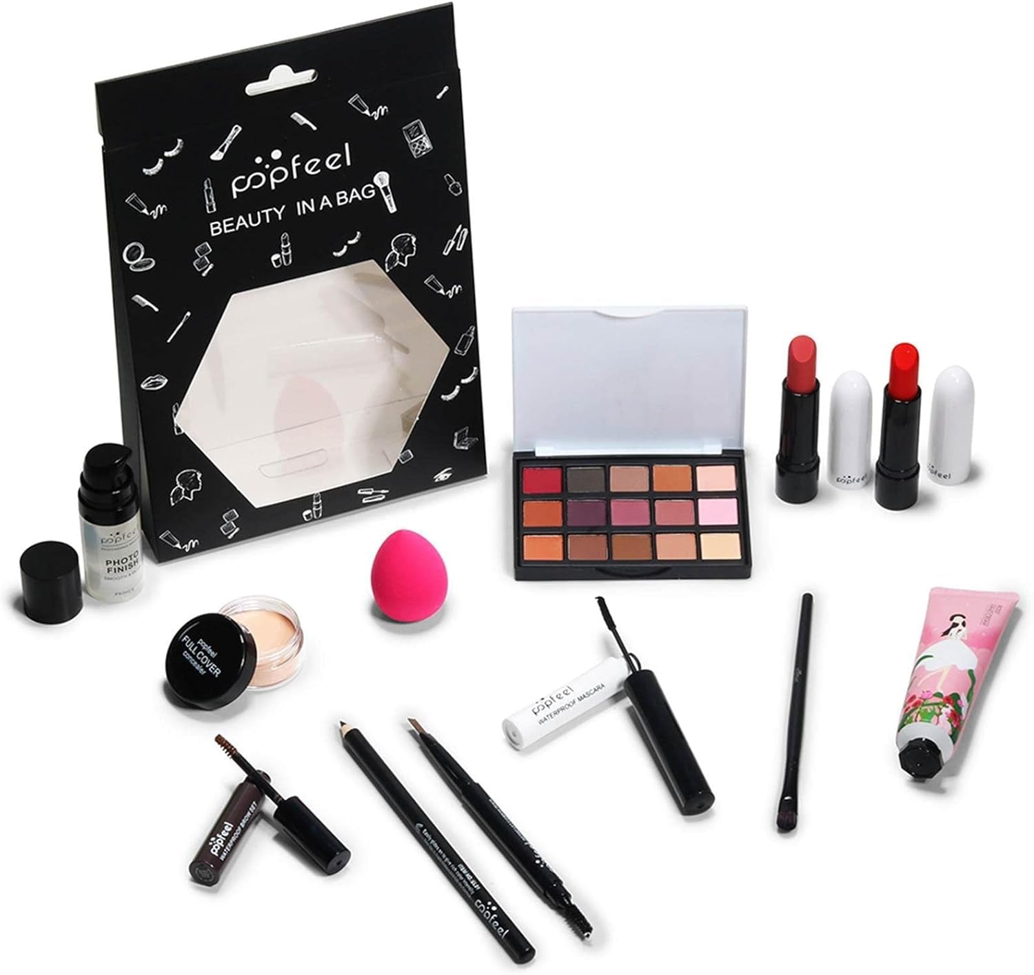 Kit Maquillage Pour Femme | 12 Pièces Tout En 1 Kit Maquillage | Kit Maquillage Tout-En-1, Débutants Et Professionnels, Facile À Transporter