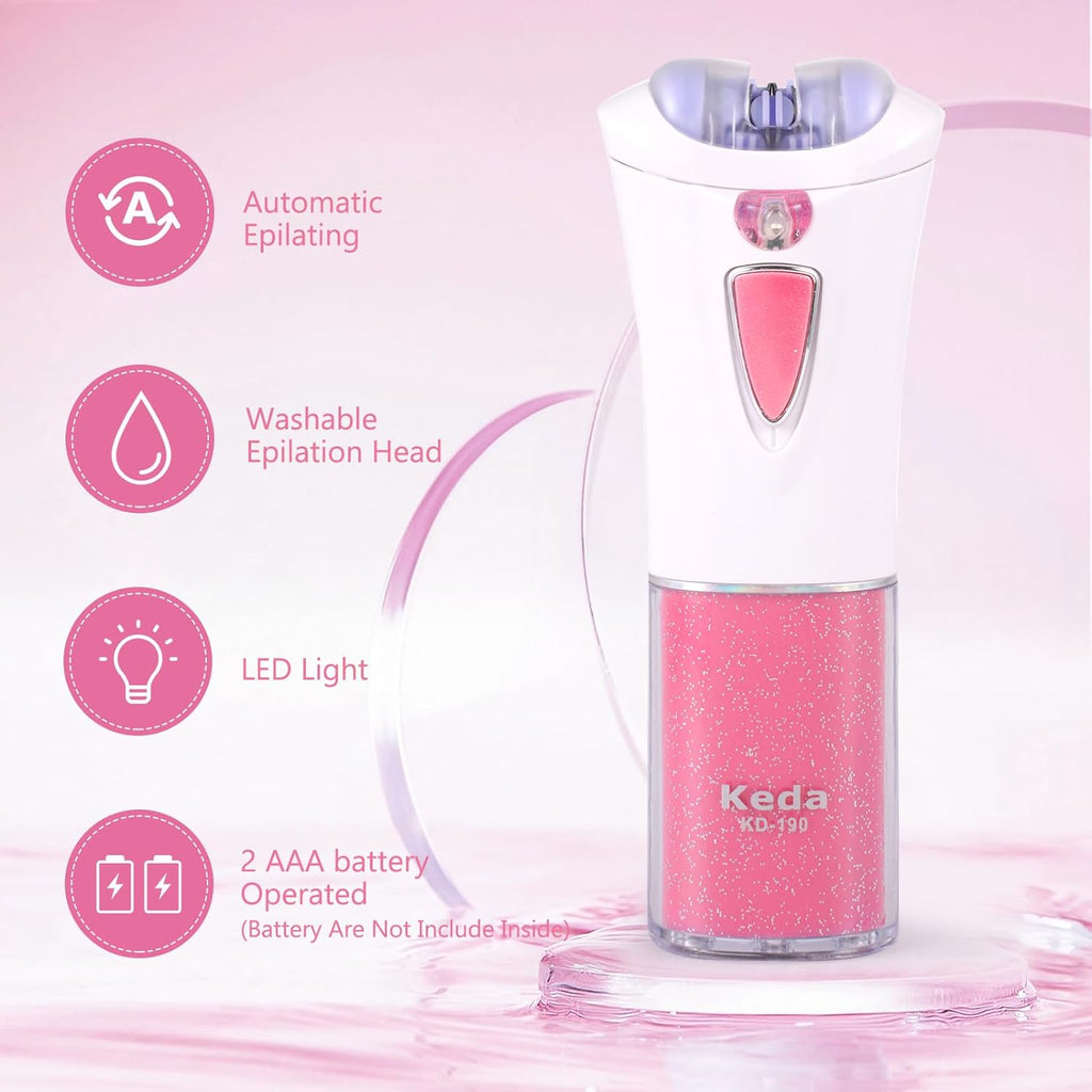 Épilateur Femme, Épilateur Facial Électrique Femme, Épilateur Facial Avec Lumière LED, Rasoir Femme Sans Fil Pour Épilation Visage, Corps, Sourcils, Aisselles, Jambes, Zone Bikini