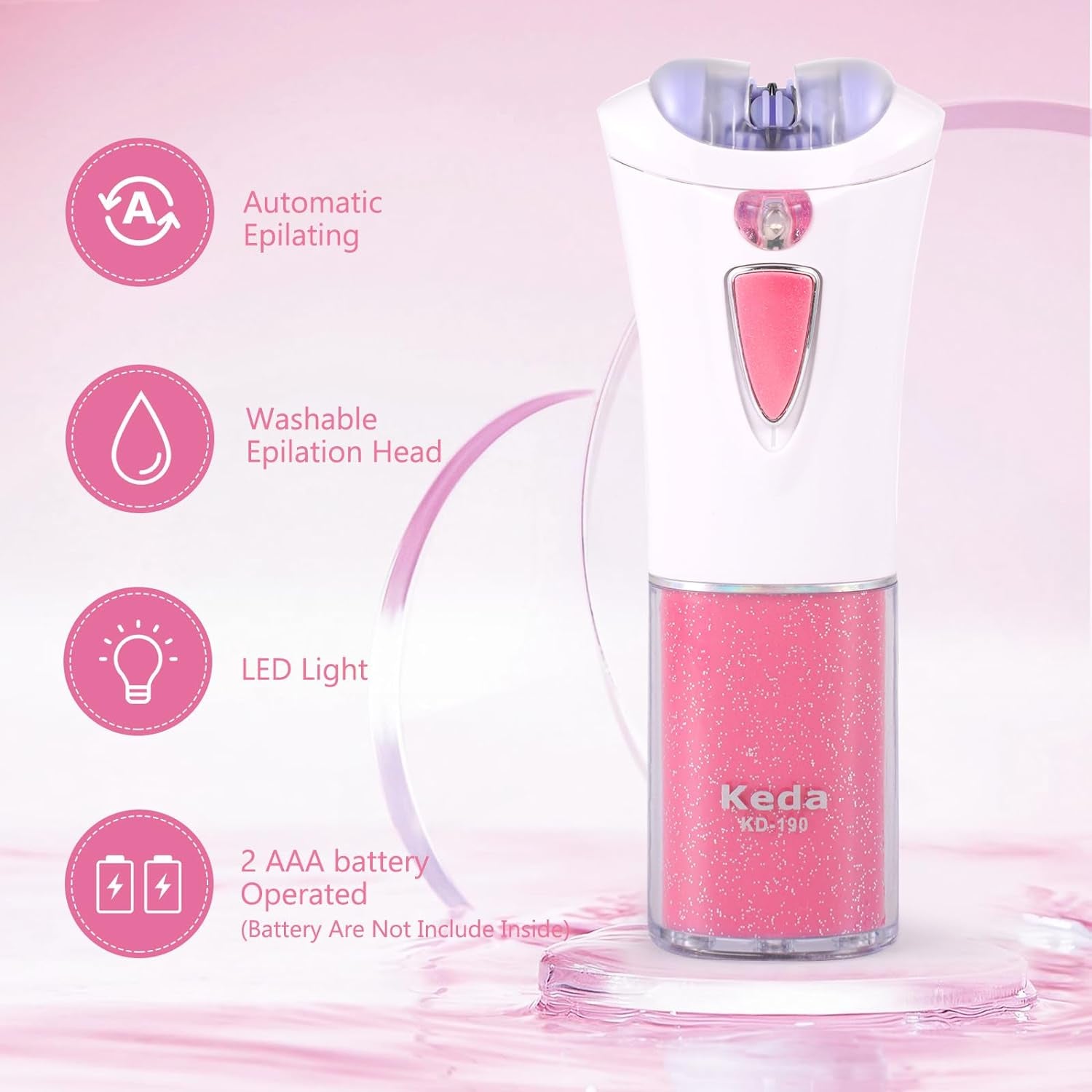 Épilateur Femme, Épilateur Facial Électrique Femme, Épilateur Facial Avec Lumière LED, Rasoir Femme Sans Fil Pour Épilation Visage, Corps, Sourcils, Aisselles, Jambes, Zone Bikini