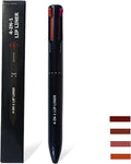 Crayon À Lèvres Imperméable, 4 in 1 Makeup Pen, Crayon Maquillage 4 En 1, Lip Liner Makeup Pen Crayon À Lèvres Pressé Pour Une Ligne Lèvres Claire, Pour Créer Un Maquillage Long-Lasting