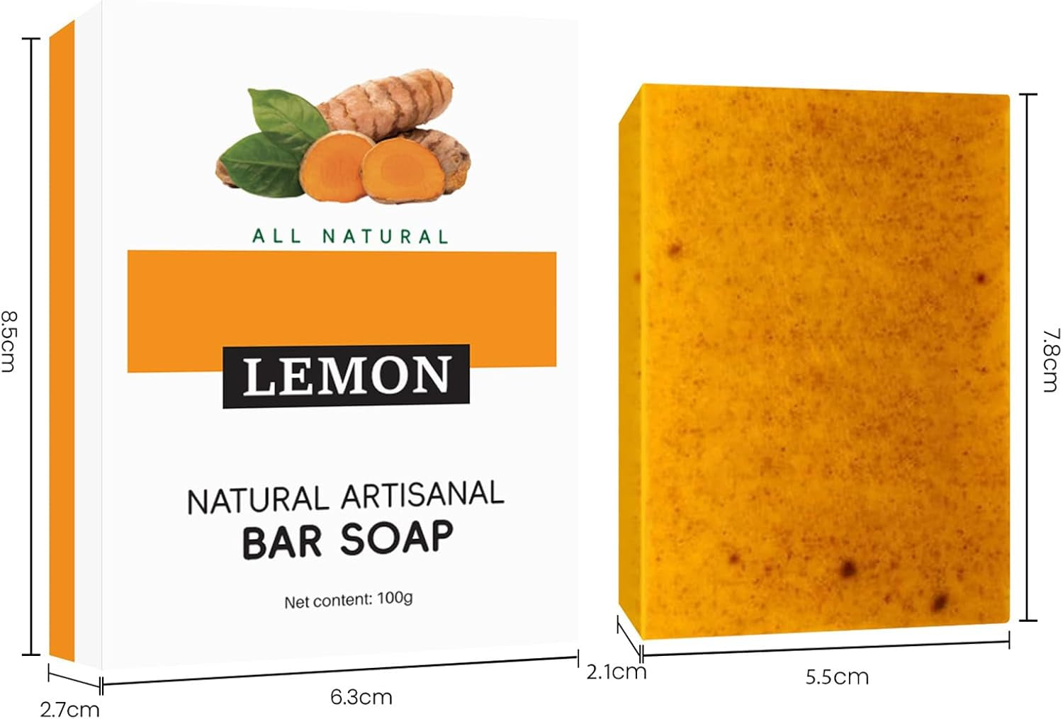 2PC 100G Savon Au Curcuma Pour Éclaircir La Peau, Turmeric Kojic Acid Éclaircissant Pour Le Visage, Doux Et Hydratant Pour Tous Les Types De Peau Soap-4