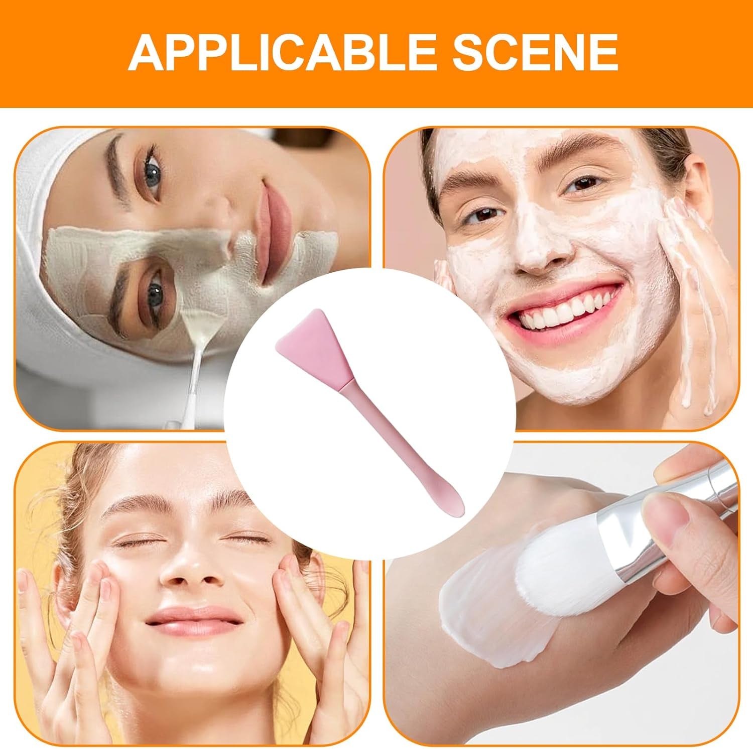 Applicateur De Pinceau Pour Le Visage,Applicateur De Crème Pour Le Visage | Applicateur Portatif De Couverture De Visage De Brosse De Visage De Silicone - Accessoires D'Outils De Beauté,