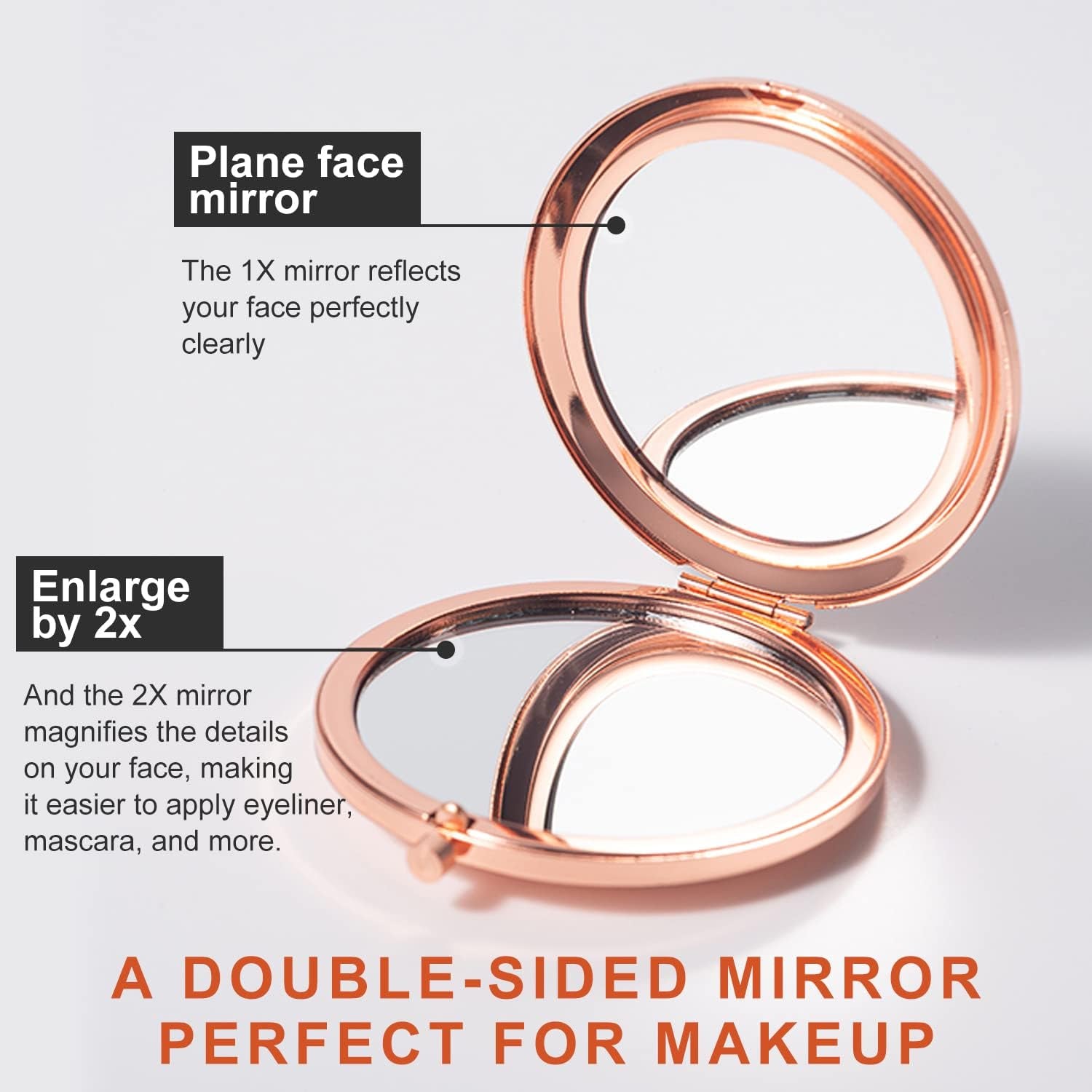 Miroir À Double Face Rond Avec 1 Peigne En Plastique, Miroir De Poche Portable, Miroir Pliable Avec Bouton Pression, Miroir Cosmétique De Voyage