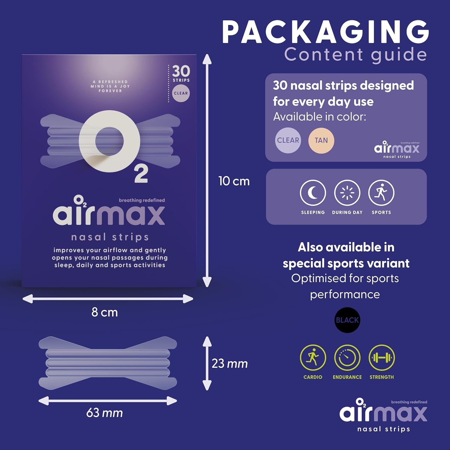 Nasal Strips anti Ronflement - 30 Nasal Strips Transparente - Ouvre Le Passage Nasal - Flux D'Air | Améliorer Le Sommeil, Soulager La Congestion Nasale - Utiliser Pendant Le Sport