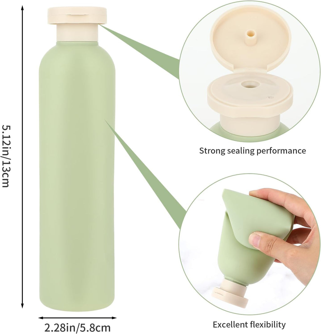 Lot De 2 Flacons Souples Rechargeables En Plastique Pour Voyage, Flacons Vides Avec Bouchon À Rabat, Accessoires De Voyage Pour Shampooing, Crèmes, Lotion, Après-Shampooing (260 Ml)