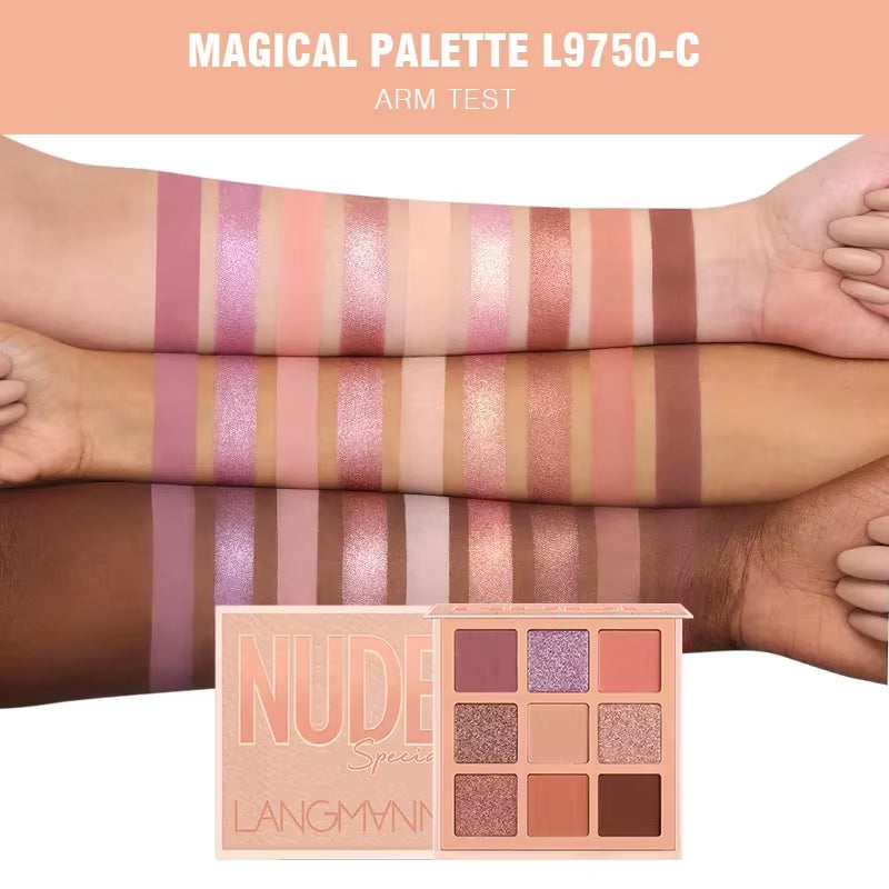 9 Colors Nude Eyeshadow Powder Makeup Palette Matte Shimmer Eye Pigmented Powder Make up New Warm Earth Color Eyeshadow