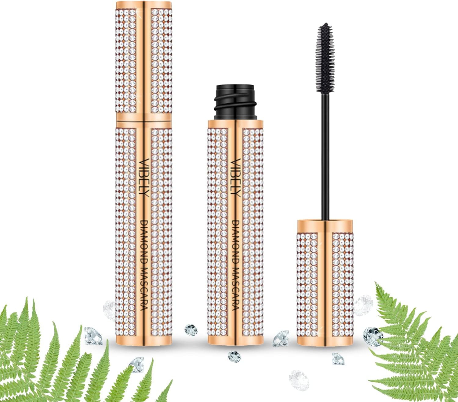 Mascara Volume 4D Résistant À L'Eau | Diamond Mascara Pour Cils plus Longs Et plus Volumineux | Maquillage Des Yeux Pour Cils Naturels | Noir Carbone