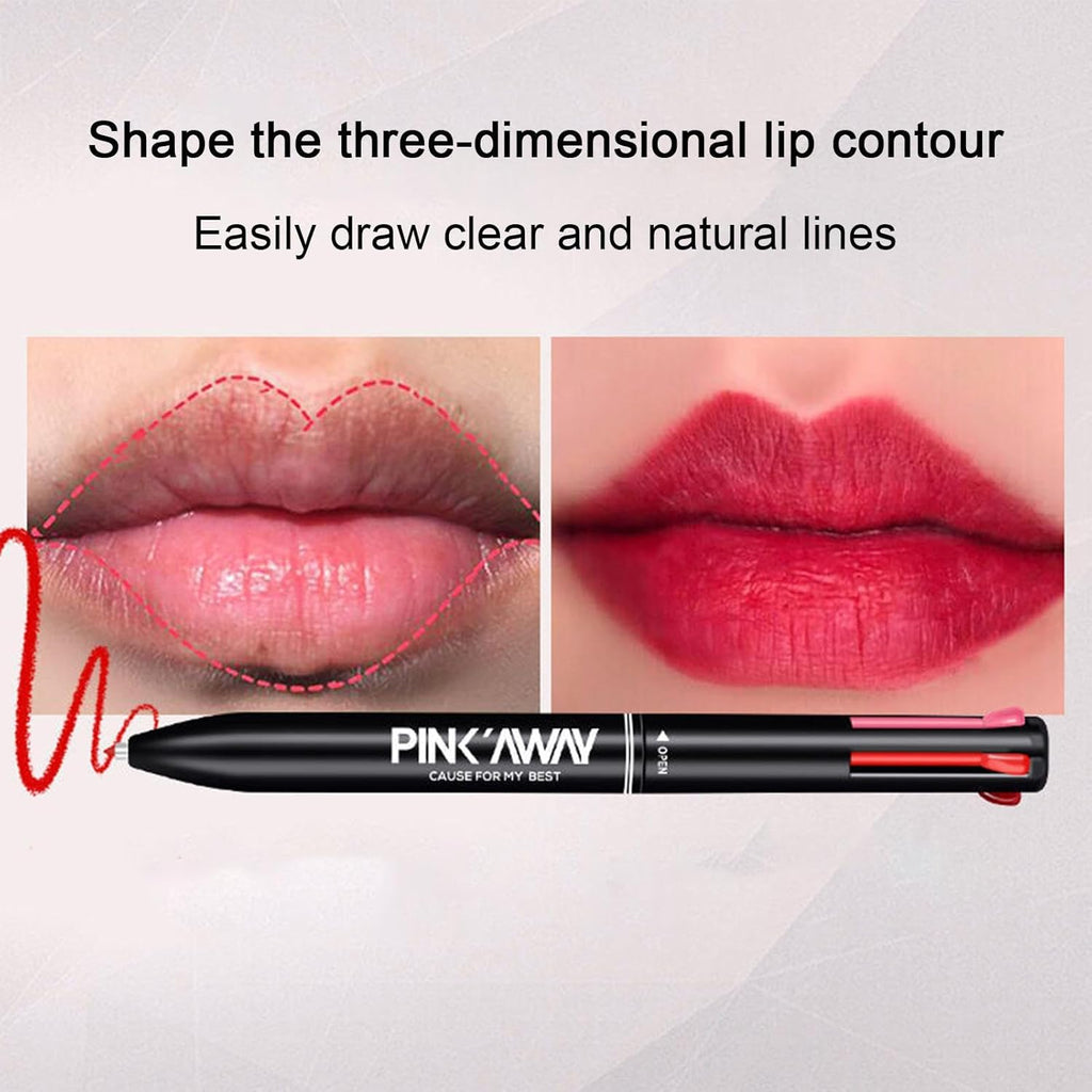 Maquillage 4 En 1, Lip Liner Makeup Crayon À Lèvres Pressé Pour Une Ligne Lèvres Claire, Crayon À Lèvres Imperméable À L'Eau Pour Les Cadeaux Femmes Maquillage