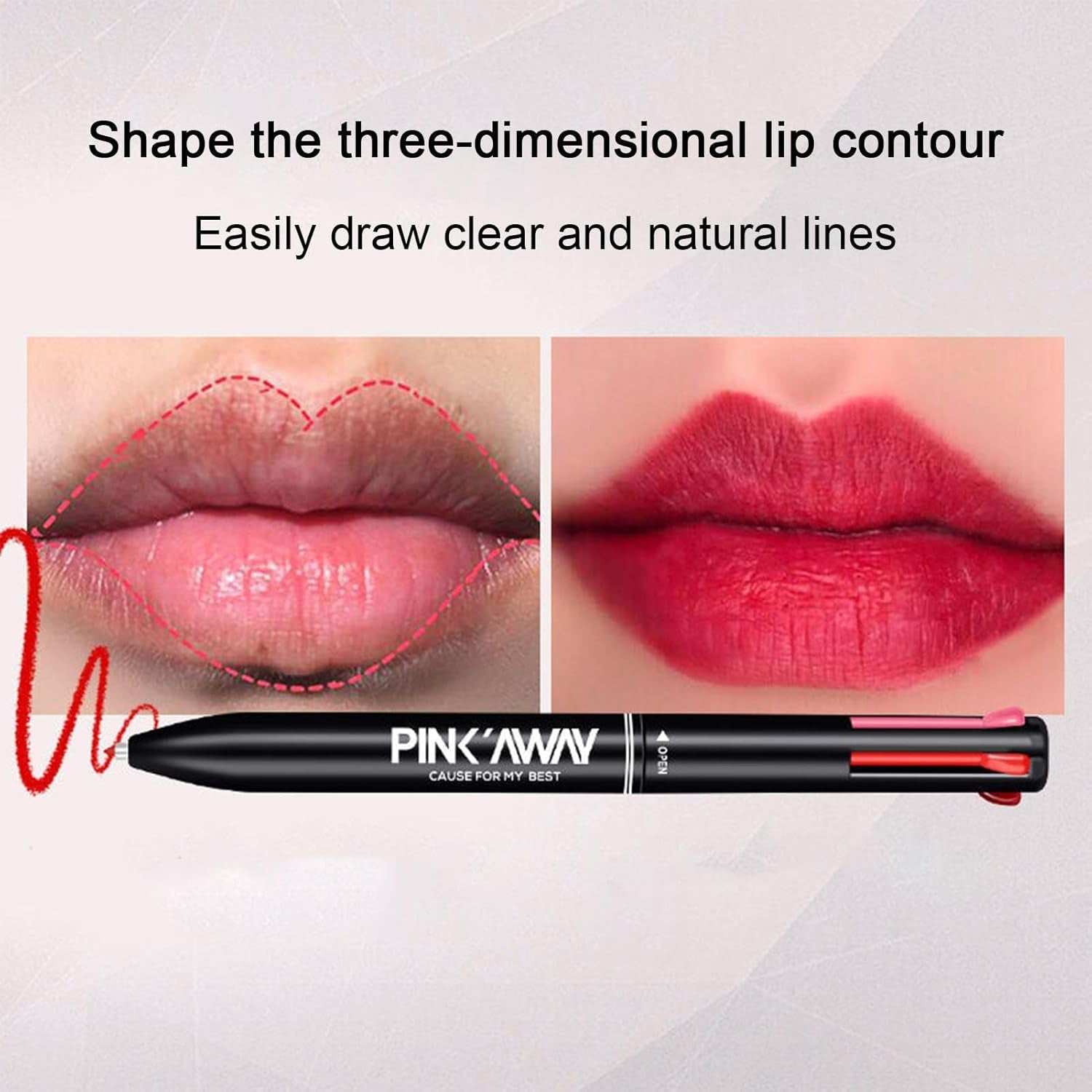 Maquillage 4 En 1, Lip Liner Makeup Crayon À Lèvres Pressé Pour Une Ligne Lèvres Claire, Crayon À Lèvres Imperméable À L'Eau Pour Les Cadeaux Femmes Maquillage