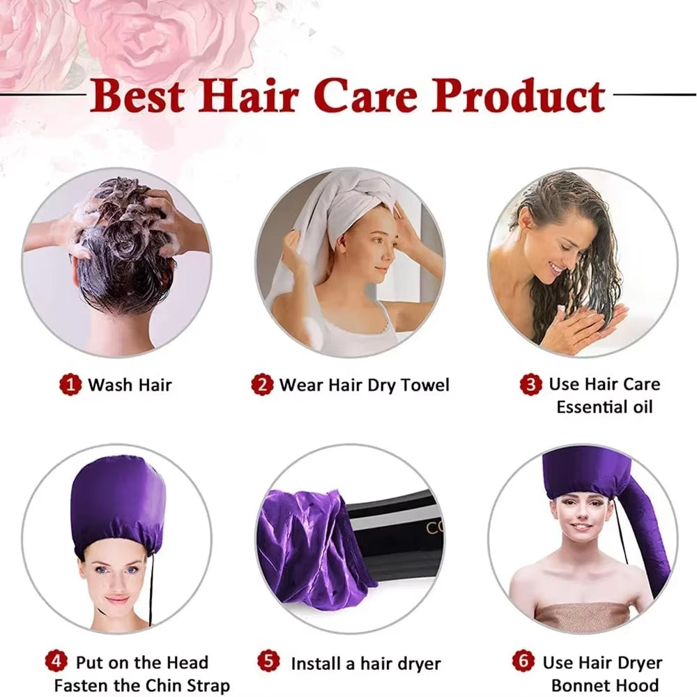 Styling Drying Hat Hair Care Dry Hair Cap without Plugging Hair Dryer Heating Hair-Mask Cap Household Curly Hair-Baking Hat