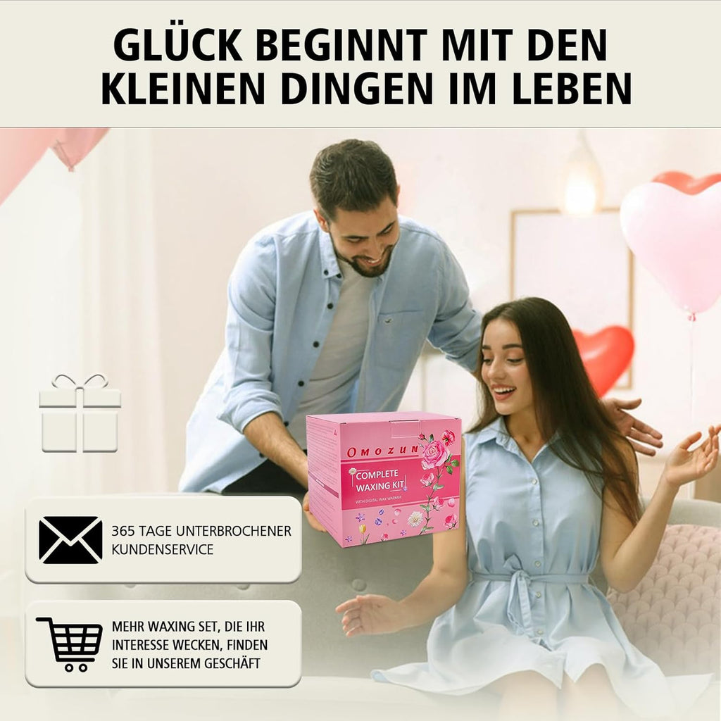 Kit Chauffe-Cire : Appareil D'Épilation À La Cire Avec Affichage Numérique LED – Machine À Épiler Naturelle Pure – Appareil À Cire Chaude Adaptée Pour Les Poils Du Nez (Blanc)