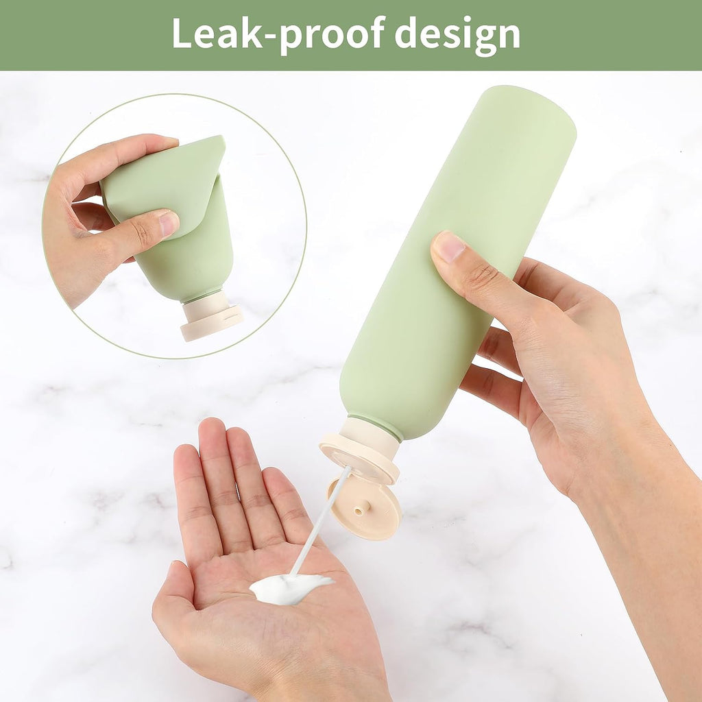 Lot De 2 Flacons Souples Rechargeables En Plastique Pour Voyage, Flacons Vides Avec Bouchon À Rabat, Accessoires De Voyage Pour Shampooing, Crèmes, Lotion, Après-Shampooing (260 Ml)