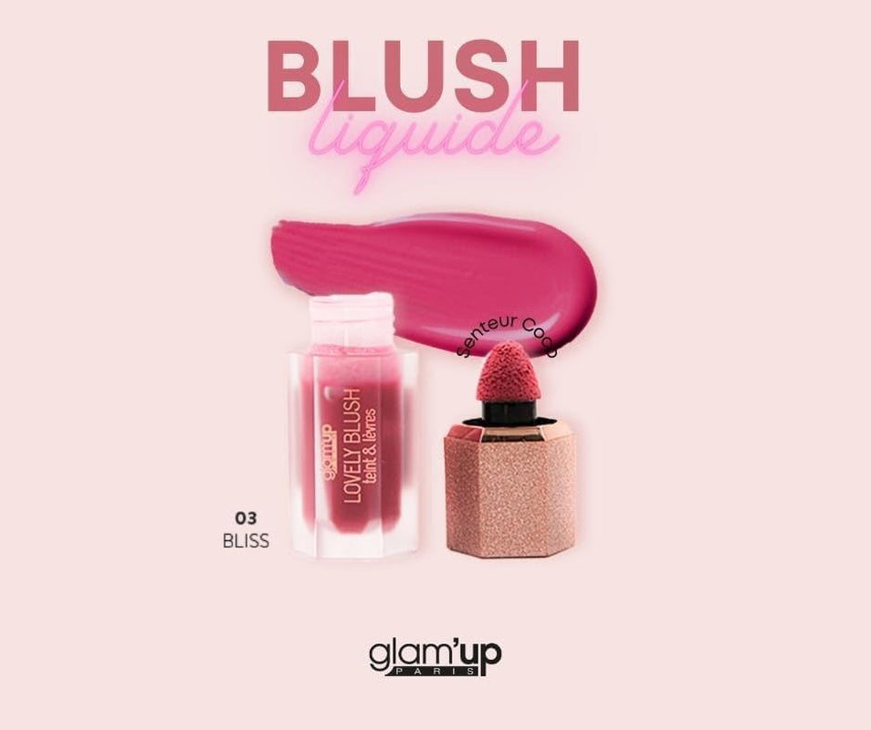 Glam'Up Paris - Lovely Blush - Teint & Lèvres - Blush Liquide Pour Joues Et Lèvres - Blush Liquide En Gel - Texture Léger - Longue Tenue - Effet Mat Et Naturel - Tous Types De Peaux - Bliss