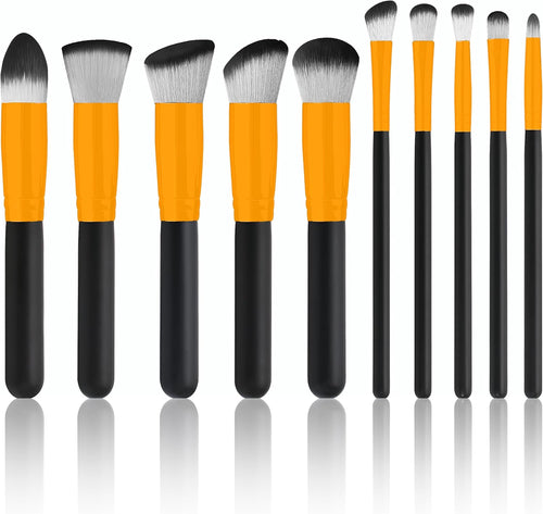 10 PCS Set Pinceaux Maquillage Rose Doré Synthétiques Haut De Gamme Pour Fond De Teint Mélange Poudre Pour Le Visage Blush Concealers Ombres À Paupières