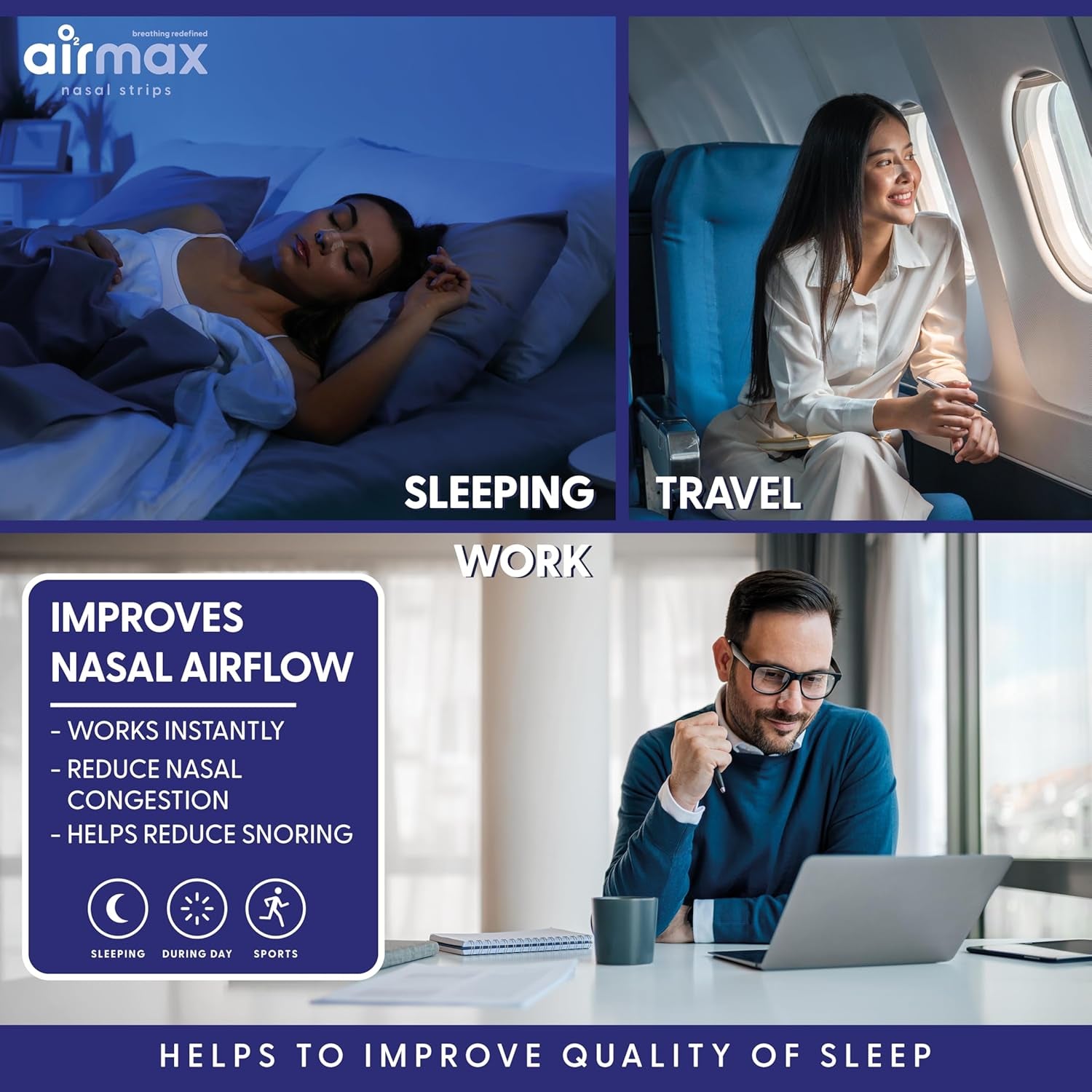 Nasal Strips anti Ronflement - 30 Nasal Strips Transparente - Ouvre Le Passage Nasal - Flux D'Air | Améliorer Le Sommeil, Soulager La Congestion Nasale - Utiliser Pendant Le Sport