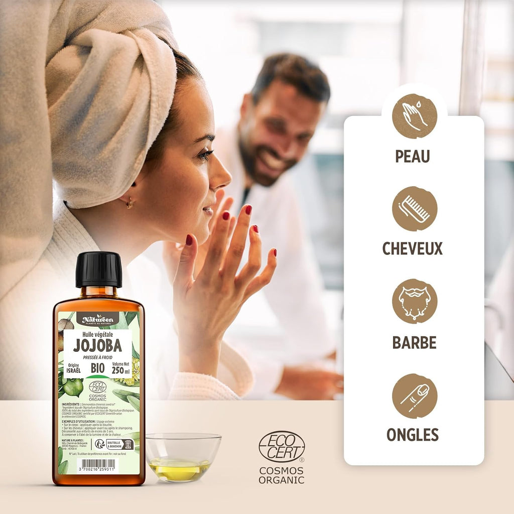Huile De JOJOBA Bio 150 Ml - Cosmos Organic -  - Pure, Naturelle Et Pressée À Froid - Cheveux, Corps, Peau