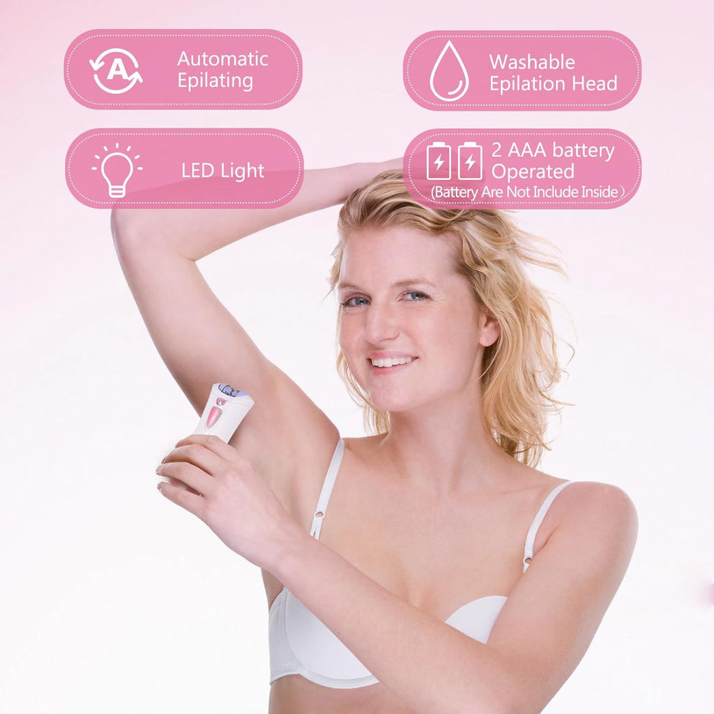 Épilateur Femme, Épilateur Facial Électrique Femme, Épilateur Facial Avec Lumière LED, Rasoir Femme Sans Fil Pour Épilation Visage, Corps, Sourcils, Aisselles, Jambes, Zone Bikini