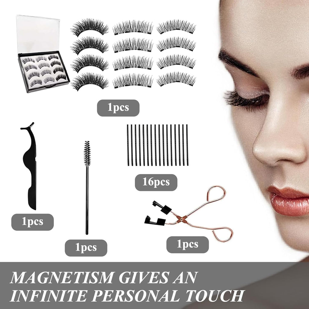 6 Paires Faux Cils Magnetique Faux Cils Magnetique Naturel Faux Cils Magnetique Aimant Faux Cils Aimantés Magnetic Eyelashes Cils Magnetique Naturel 3D Eyelashes Magnétiques Naturel