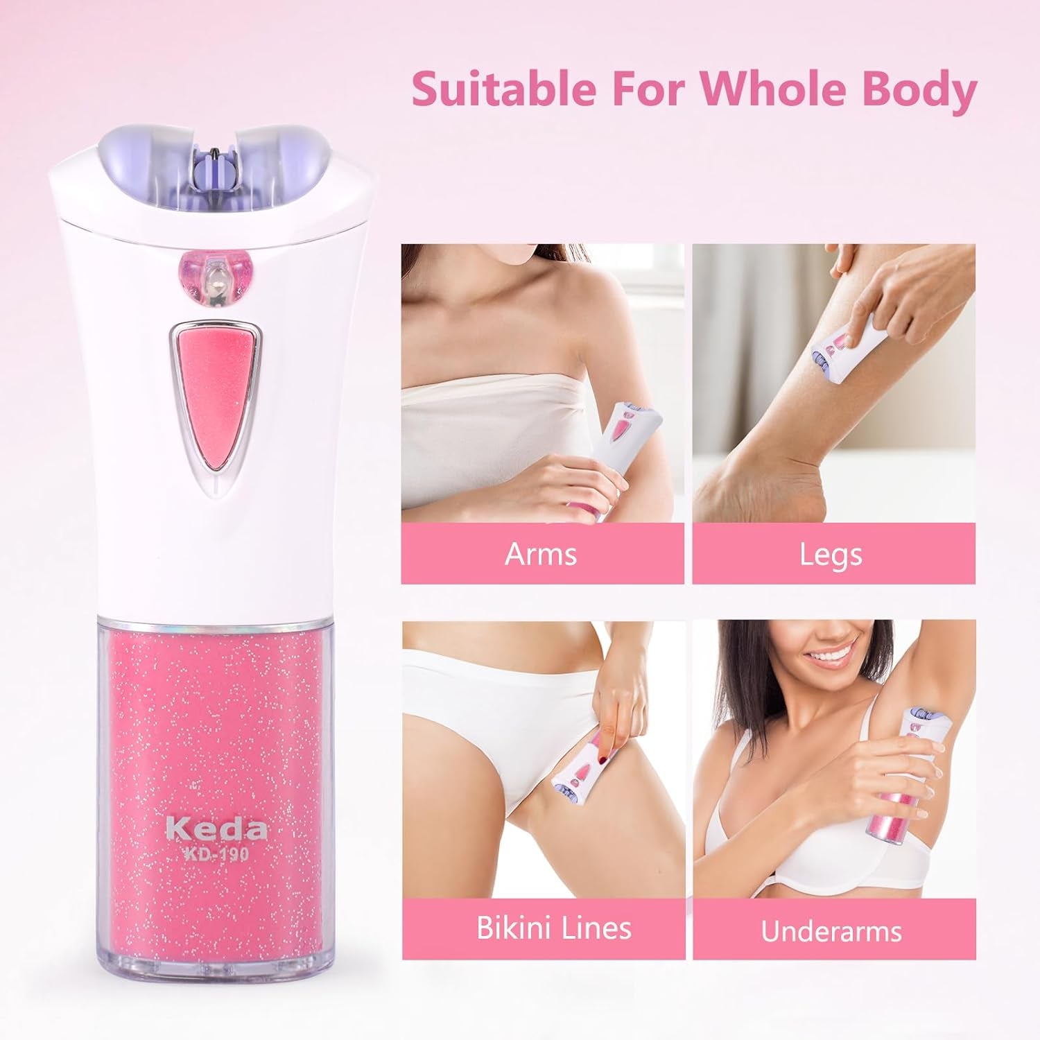 Épilateur Femme, Épilateur Facial Électrique Femme, Épilateur Facial Avec Lumière LED, Rasoir Femme Sans Fil Pour Épilation Visage, Corps, Sourcils, Aisselles, Jambes, Zone Bikini